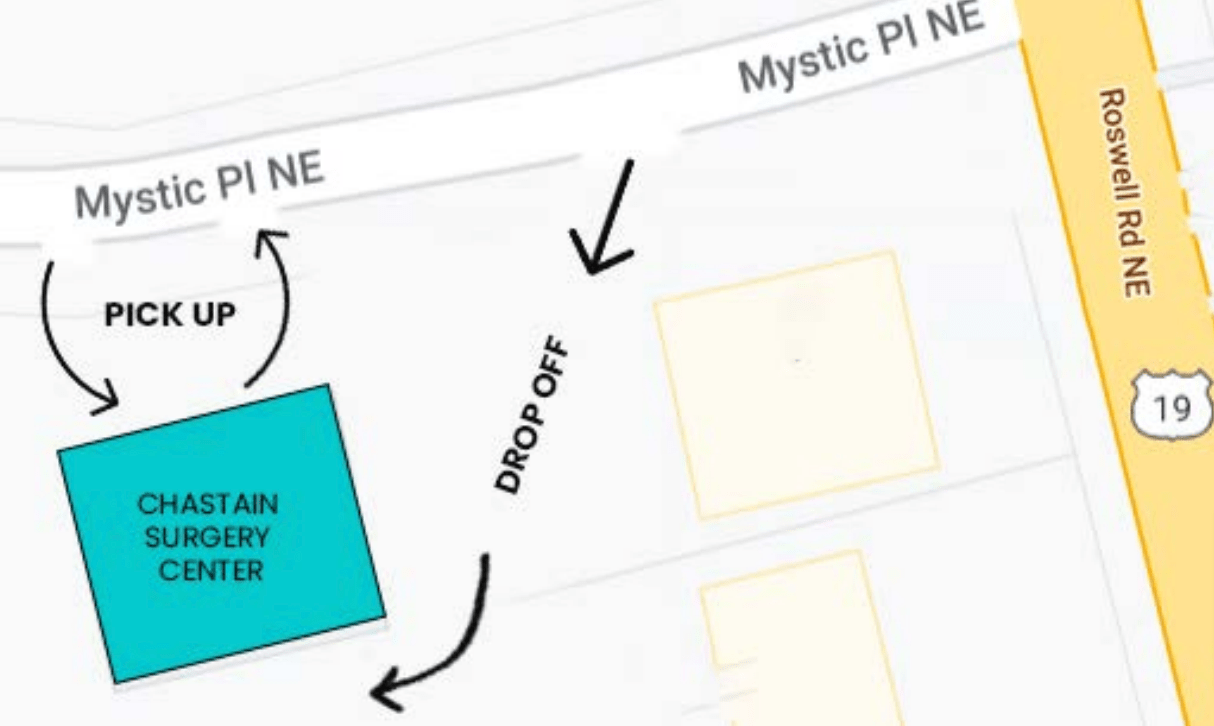 Map of drop off location